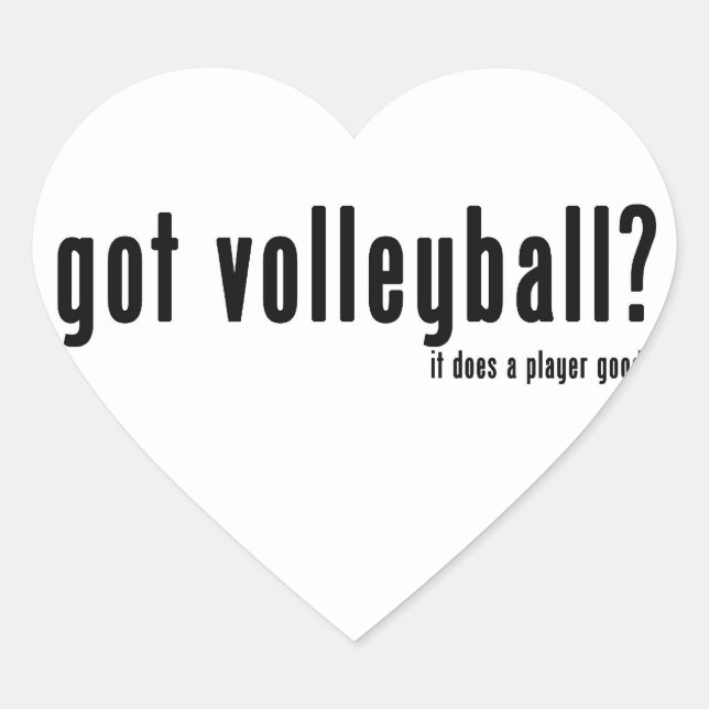 Volleyball got? Herz-Aufkleber (Vorderseite)