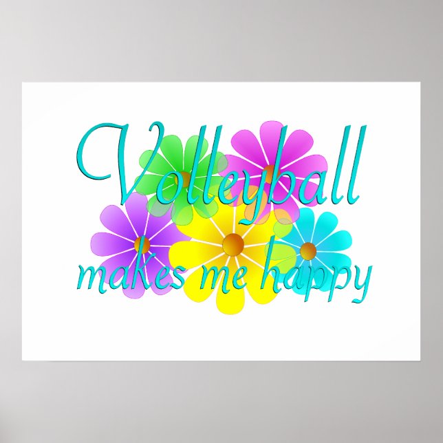 Volleyball Happy Blume Poster (Vorne)