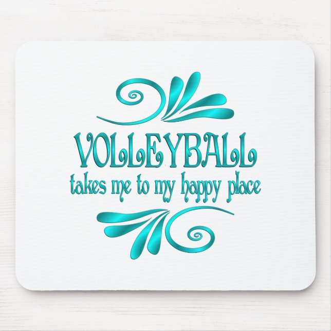 Volleyball Happy Place Mousepad (Vorne)