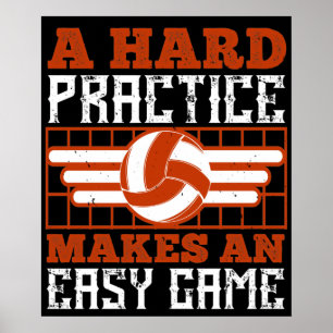 Volleyball Hartes Training macht leichtes Spiel Poster