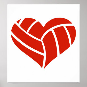 Volleyball heart poster