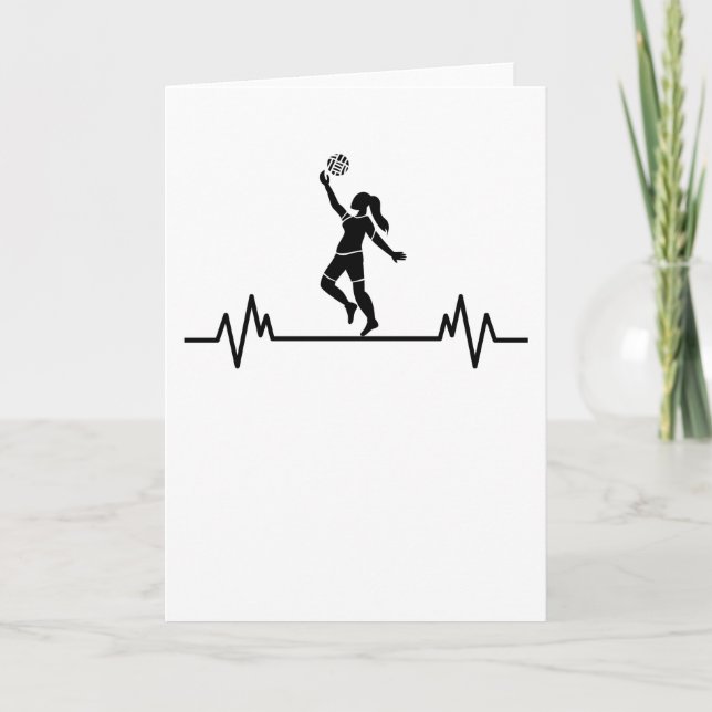 Volleyball Heartbeat Funny Volleyball Sportgeschen Karte (Vorderseite)