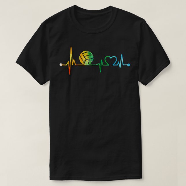 VOLLEYBALL HEARTBEAT WATERCOLOR 1 T-Shirt (Design vorne)
