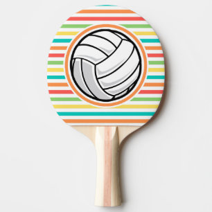 Volleyball; Helle Regenbogenstreifen Tischtennis Schläger