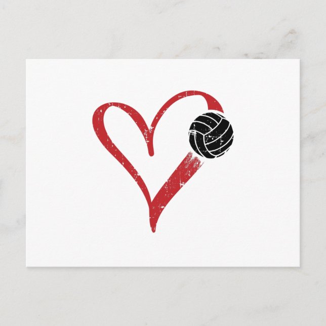 Volleyball Herz | Spielerteam-Geschenke Postkarte (Vorderseite)