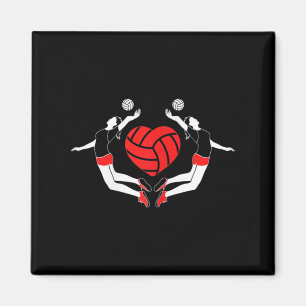 Volleyball-Herz von Spielern Magnet
