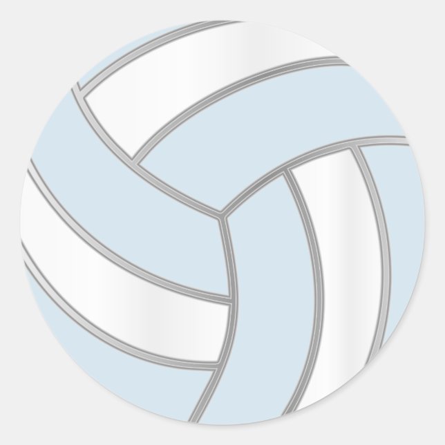 Volleyball | Hintergrundfarbe Silber, Weiß und DIC Runder Aufkleber (Vorderseite)