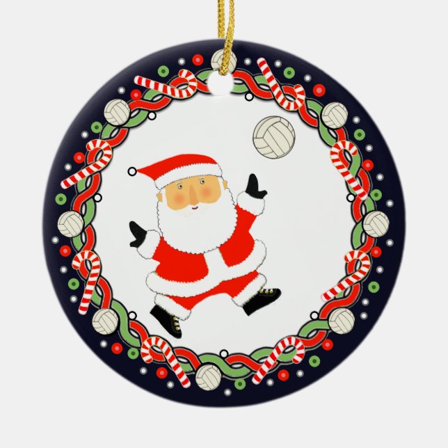 Volleyball Holiday Geschenk Keramik Ornament (Vorne)