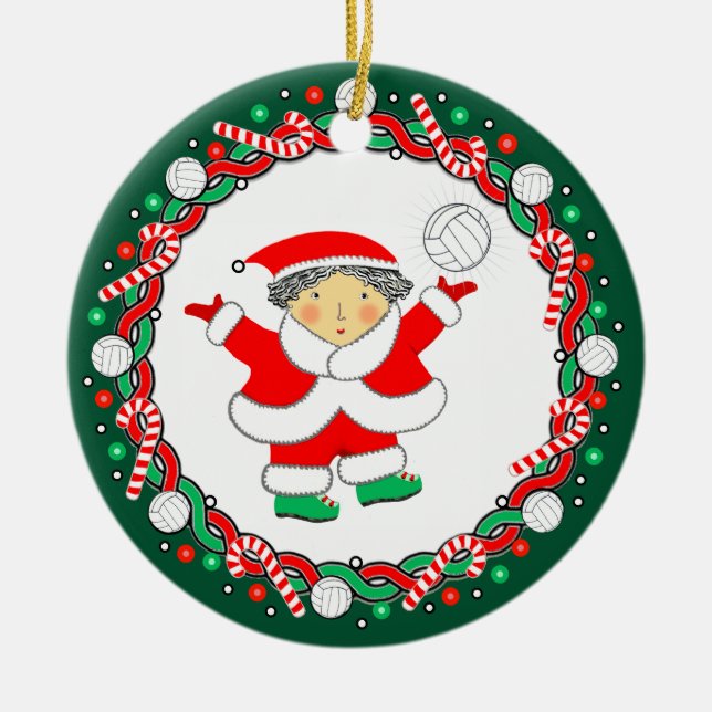 Volleyball Holiday Geschenk Keramik Ornament (Vorne)