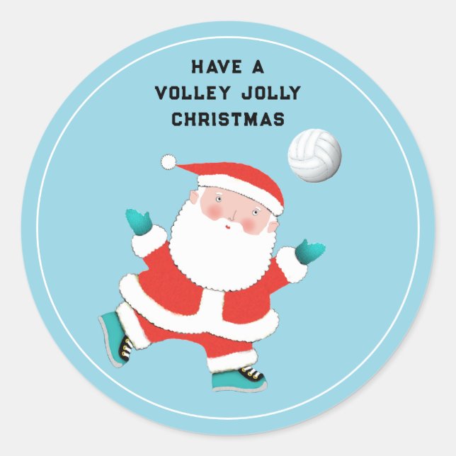 Volleyball Holiday Runder Aufkleber (Vorderseite)