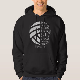 Volleyball I kann Dinge tun Bibel Verse Gott Jesus Hoodie