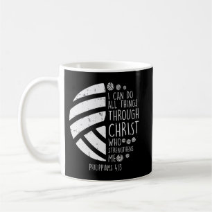 Volleyball I kann Dinge tun Bibel Verse Gott Jesus Kaffeetasse