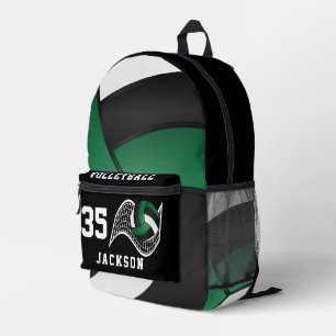 Volleyball in Grün, Weiß und Schwarz Bedruckter Rucksack