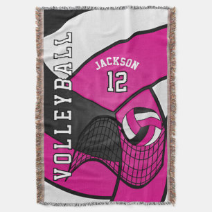 Volleyball 🏐 in heißen rosa, weiß und schwarz decke
