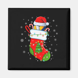 Volleyball in Weihnachtssocken Funny Santa Volleyb Magnet