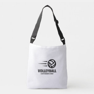 Volleyball ist mein Lieblingssport Tragetaschen Mit Langen Trägern