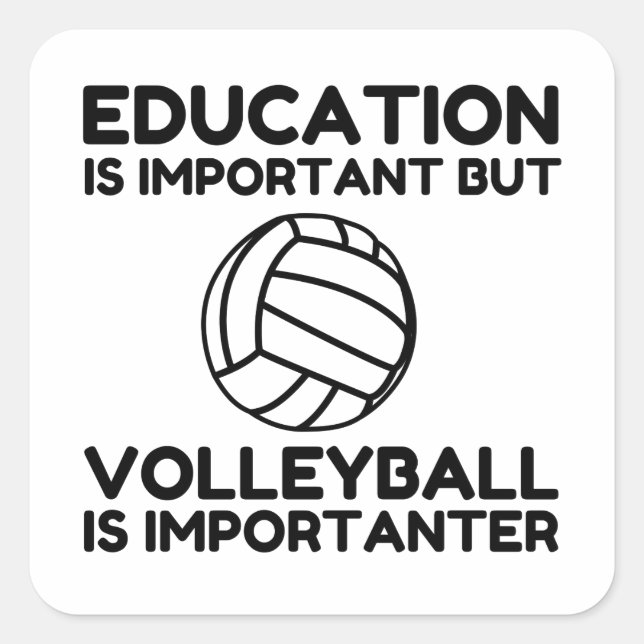 VOLLEYBALL IST WICHTIG QUADRATISCHER AUFKLEBER (Vorderseite)