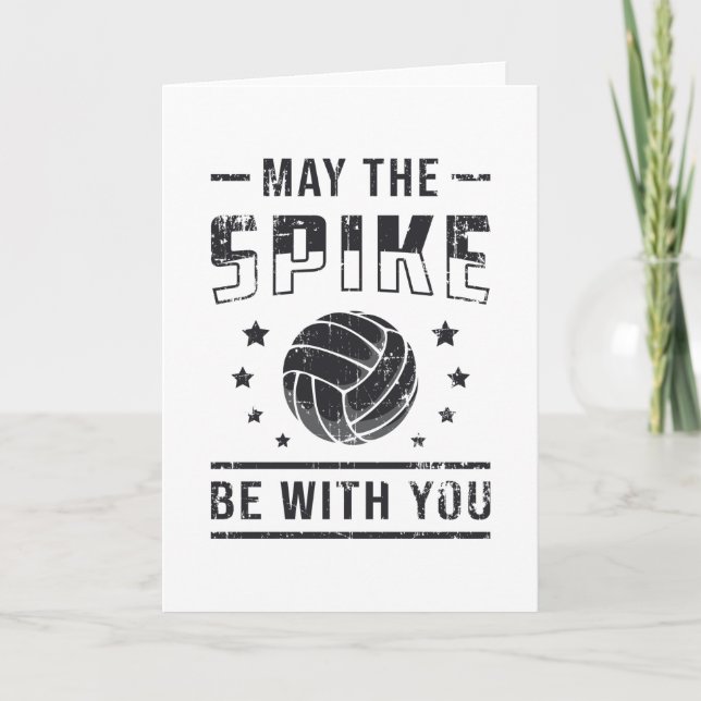 Volleyball kann der Spike sein mit dir Retro Gesch Karte (Vorderseite)