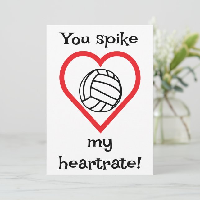 Volleyball Kinder Klassenzimmer Valentine Ferienka Feiertagskarte (Stehend Vorderseite)