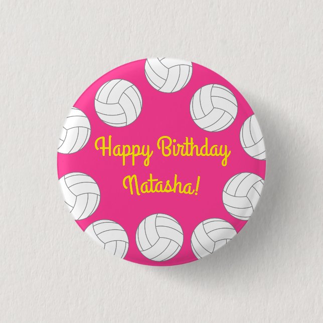 Volleyball Kindergeburtstag Partys Sports Button (Vorderseite)