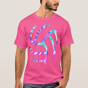 Volleyball Kontur Blau Lila Gefärbte Krawatte sieh T-Shirt