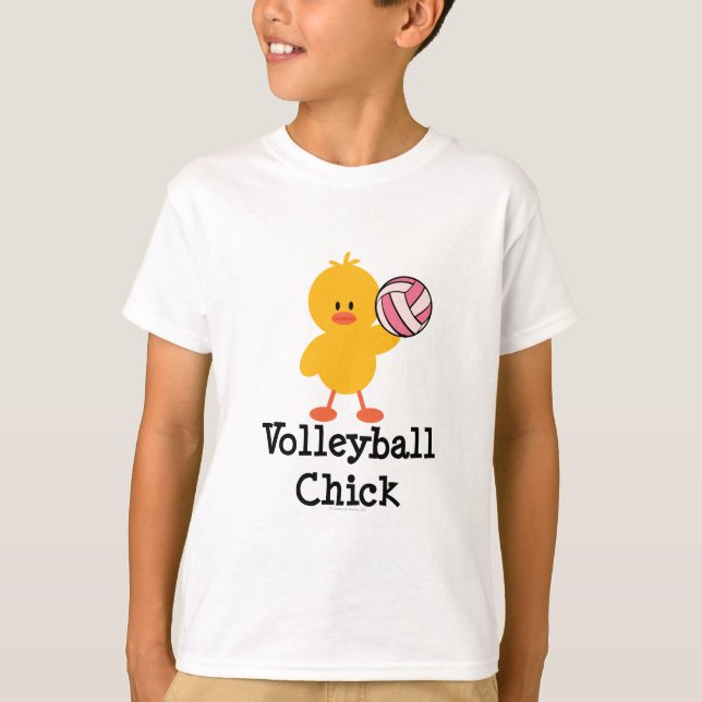 Volleyball-Küken scherzt T - Shirt (Vorderseite)