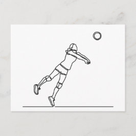 Volleyball-Libero-Linie zeichnend Postkarte