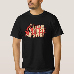 Volleyball-Liebe beim ersten Strip Volleyball-Spie T-Shirt
