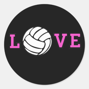 Volleyball-Liebe Runder Aufkleber