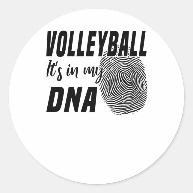 Volleyball Liebe Volleyball Spieler Passion Dna Runder Aufkleber (Vorderseite)