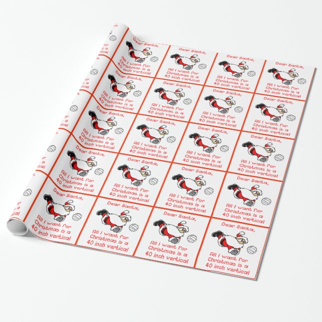 Volleyball-liebes Sankt-WeihnachtsPackpapier Geschenkpapier (Ungerollt)