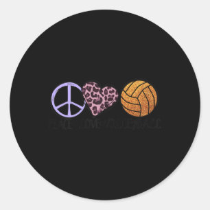 Volleyball Lover fun Peace Liebe Volleyball Runder Aufkleber