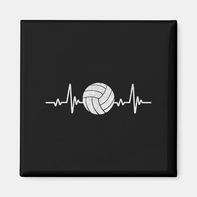 Volleyball Lover Heartbeat Vintag Retro Volleybal Magnet (Vorne)