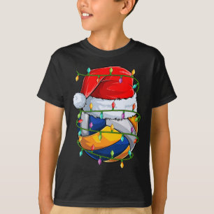 Volleyball Lover Xmas Lights Santa Volleyball Chri T-Shirt