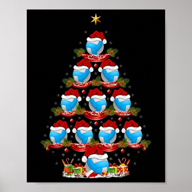 Volleyball Lover Xmas Weihnachtsfeiertag Poster (Vorne)