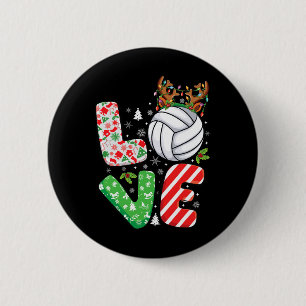 Volleyball Lovers Boys Girls Kinder Weihnachten V Button
