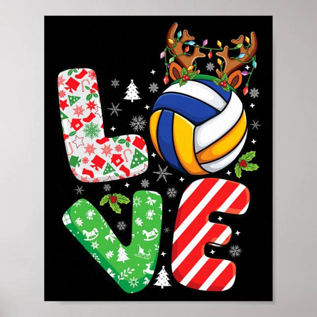Volleyball Lovers Boys Girls Kinder Weihnachten V Poster (Vorne)
