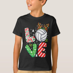 Volleyball Lovers Boys Girls Kinder Weihnachten V T-Shirt