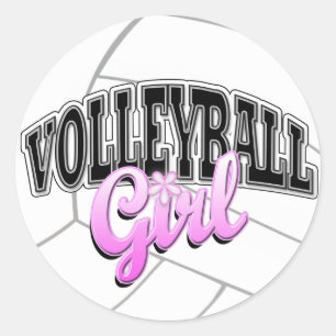 Volleyball-Mädchen-Aufkleber Runder Aufkleber
