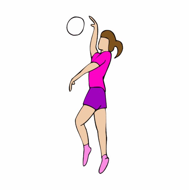 Volleyball-Mädchen Freistehende Fotoskulptur (Vorne)