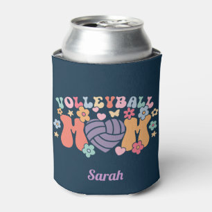 Volleyball Mama Ball Herz Floral Retro kann kühler Dosenkühler