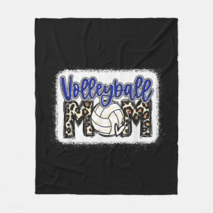 Volleyball Mama Blue Leopard 8 Fleecedecke