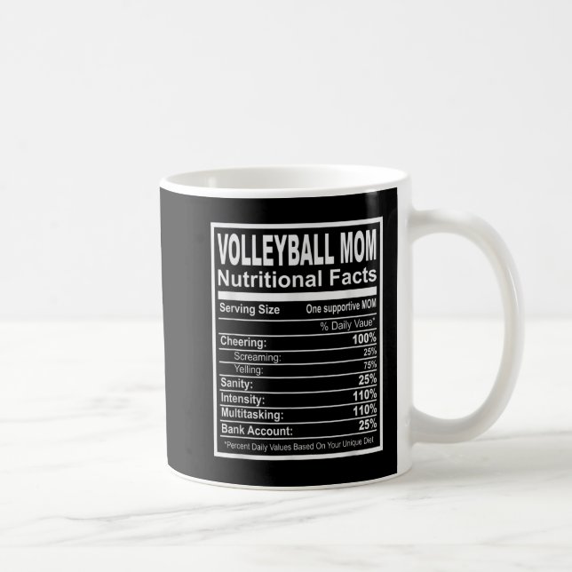 Volleyball Mama Ernährung Fakten Kaffeetasse (Rechts)