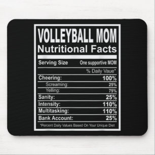 Volleyball Mama Ernährung Fakten Mousepad