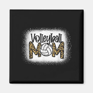Volleyball Mama Leopard gebleicht Muttertag W Magnet