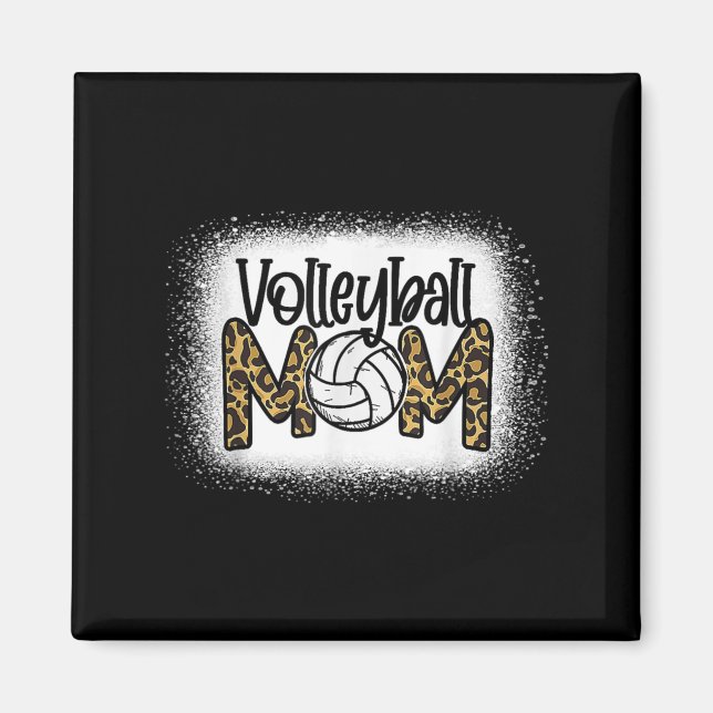 Volleyball Mama Leopard gebleicht Muttertag W Magnet (Vorne)