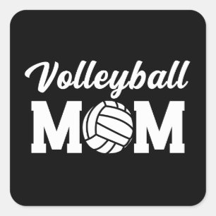 Volleyball-Mama Niedliche Mama Quadratischer Aufkleber