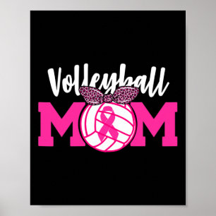 Volleyball Mama Rosa Ribbon Brustkrebs Bewusstsein Poster