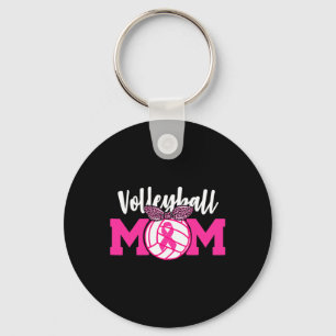 Volleyball Mama Rosa Ribbon Brustkrebs Bewusstsein Schlüsselanhänger
