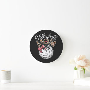 Volleyball-Mama Runde Wanduhr
